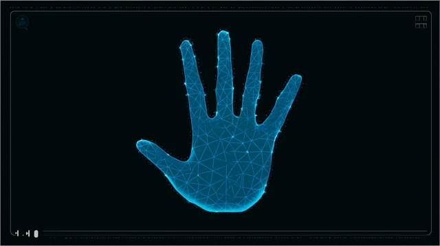Digital Hand Icon Interface Design Futuristic Graphic