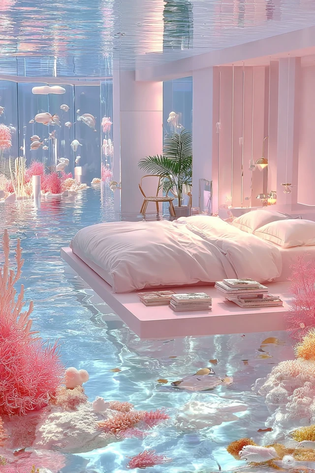 Underwater Hotel Room Dreamlike Interior Design