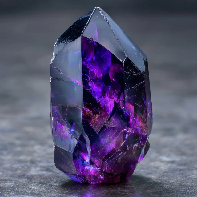 Magical Gemstone Black and Purple Energy
