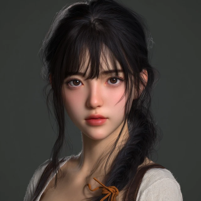Pretty Japanese Game Girl 3D Render