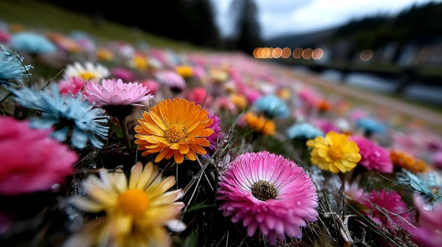 Field of Daisies Under a Blue Sky