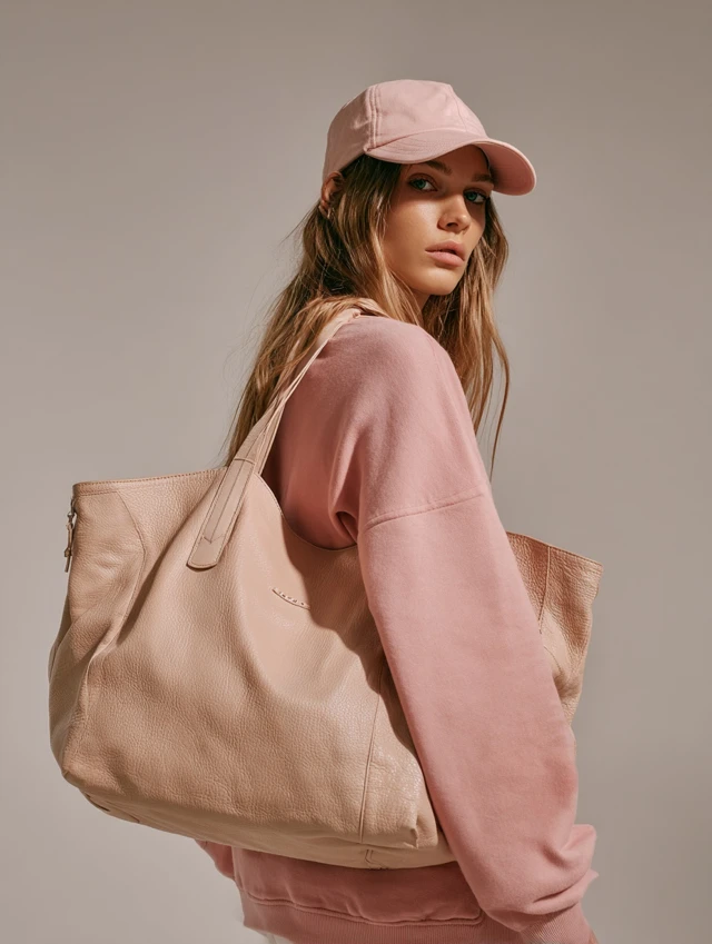 Korean Style Oversized Leather Bag Fashion Photo