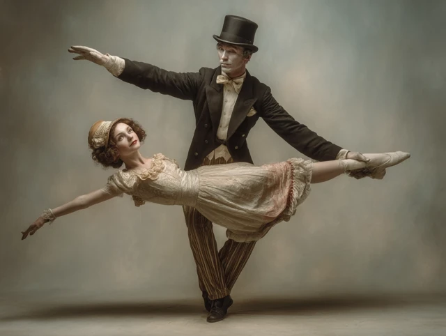 Vintage Circus Magician Levitating Act