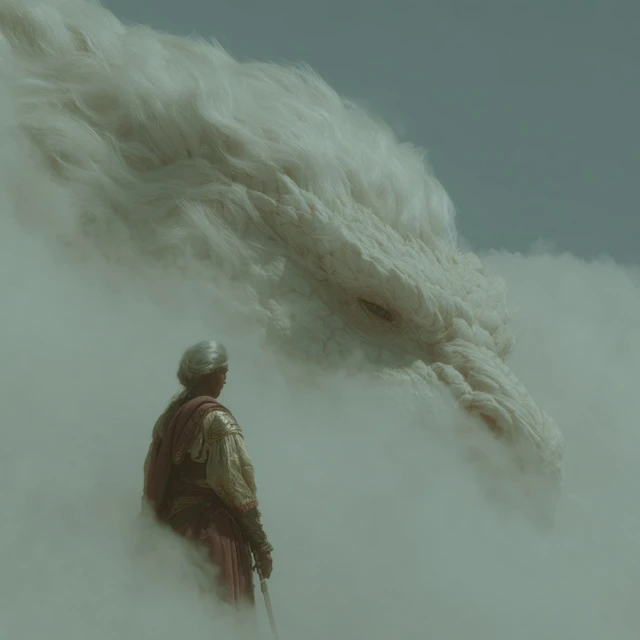 Warrior and Dragon Epic Battle