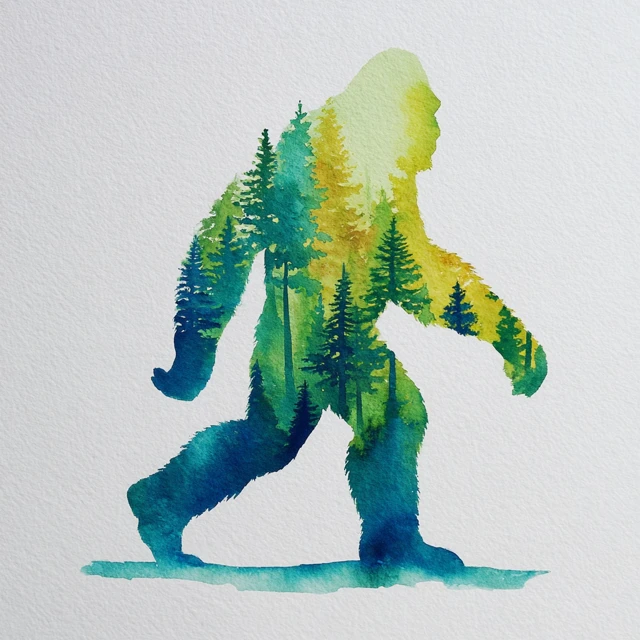Sasquatch Watercolor Art