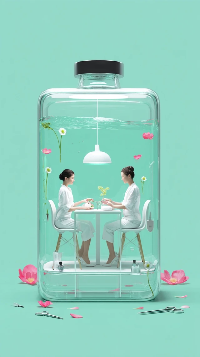 Luxury Manicure Session Inside a Bottle