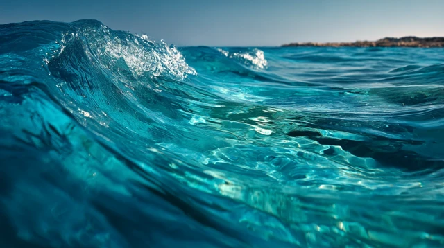 Ocean Waves Deep Blue Teal Water HD 8K