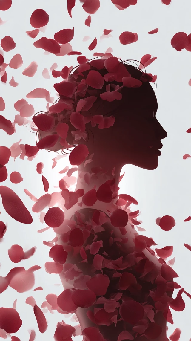Mothers Day Poster Elegant Rose Petals Woman Minimalist