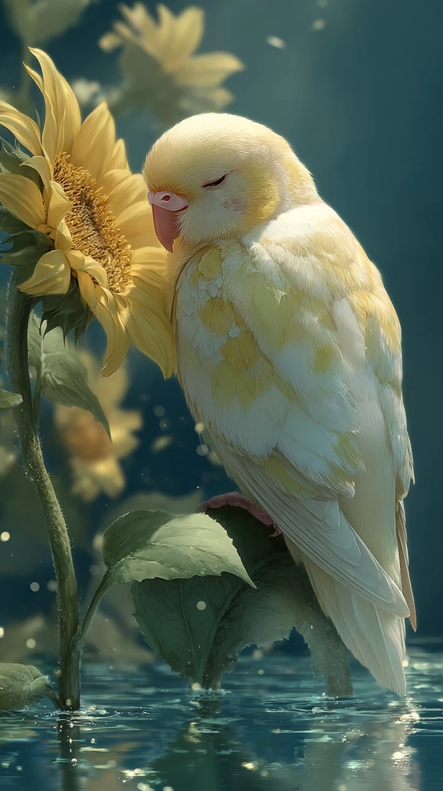 Sleeping Parrotlet Anime Wallpaper