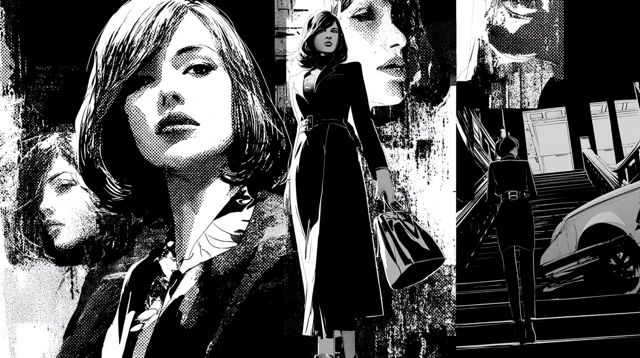 Glamorous Woman Comic Collage Mystery and Power