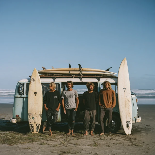 Surfers with Van Beach Ready