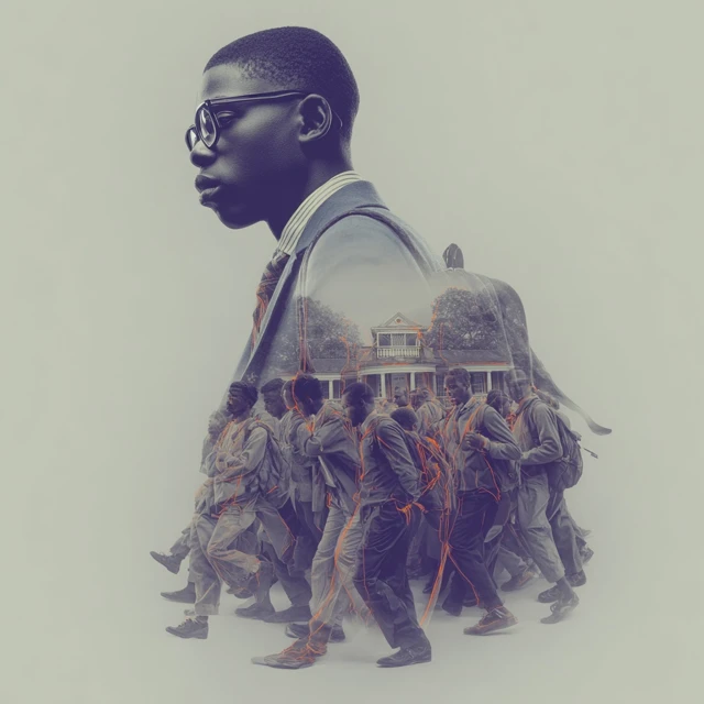 Double Exposure Portrait African Business Man
