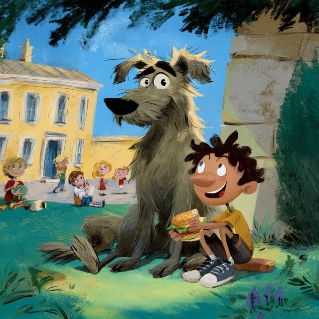 Heartwarming Childrens Book Cover Dog and Boy Friendship