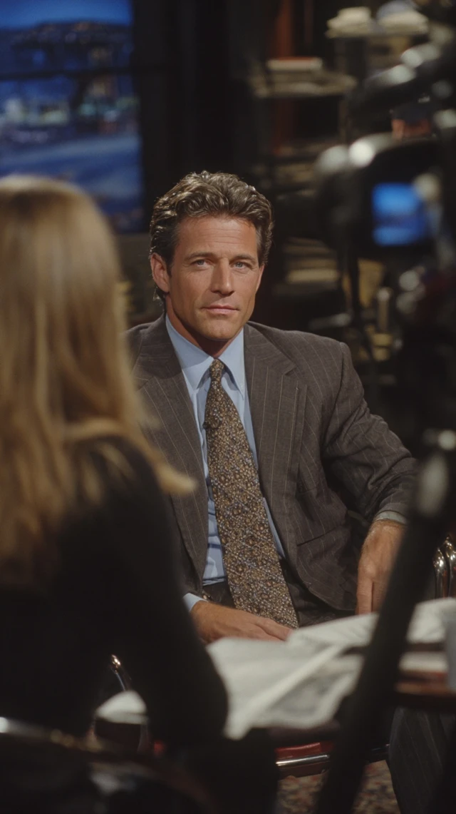 Man in Business Suit on TV Health Show Early 2000s