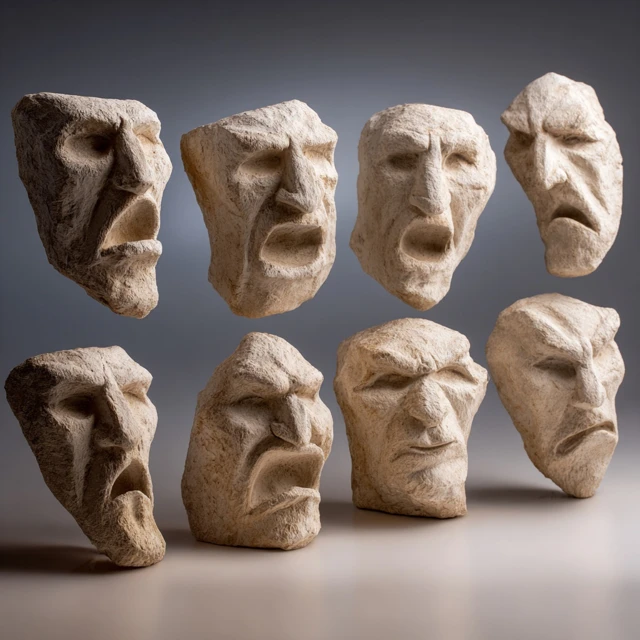 Cartoon Expressions Sugar Cubes and Coffee Cups