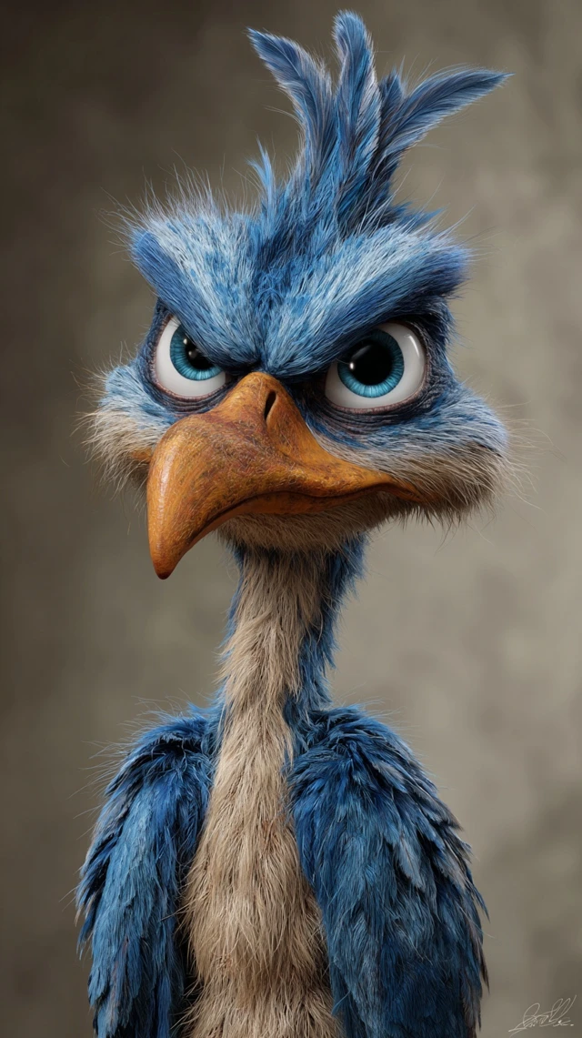 Hyperrealistic Roadrunner Cartoon Character