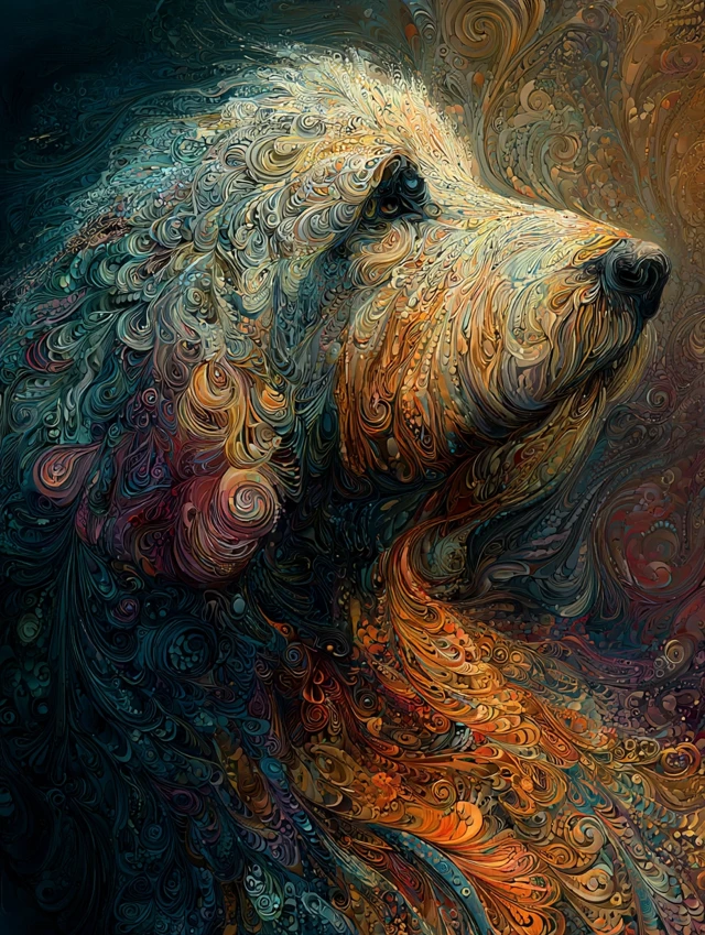 Golden Labradoodle Art Muted Tones
