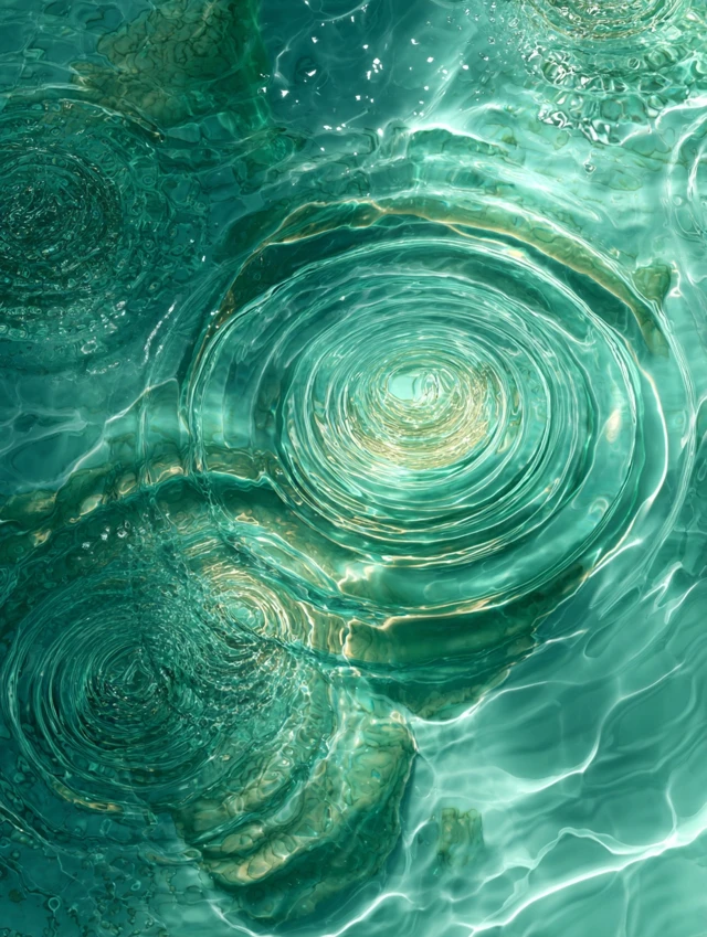 Water Ripples Light Green Abstract 8K Detail
