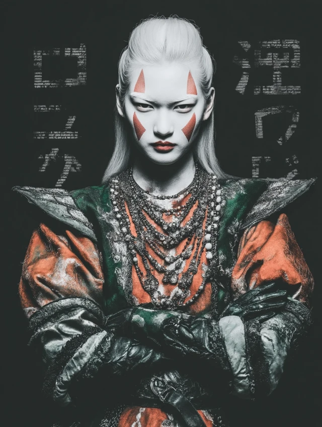 Androgynous Model Kefka Palazzo Inspired Japanese Movie Poster