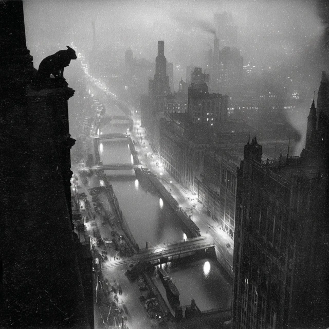 Industrial Cityscape Gargoyle Photo