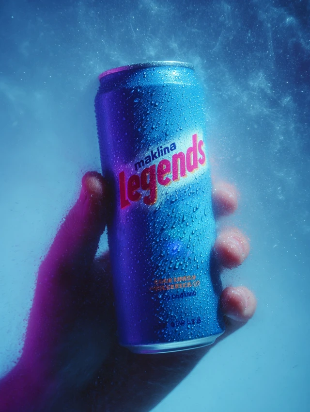 Makina Legends Blue Can Product Photo 90s Vibes