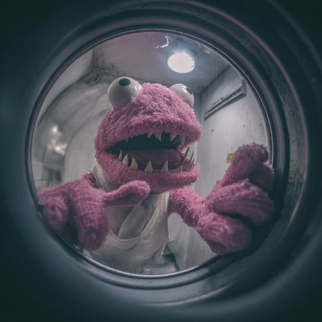 Demonic Sock Puppet Being Washed