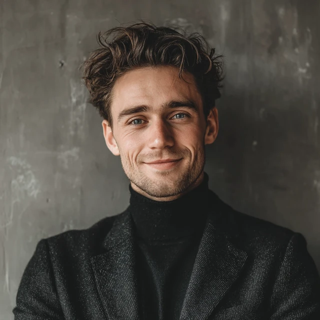Stylish Dutch Man Portrait Confident Smile Modern Fashion