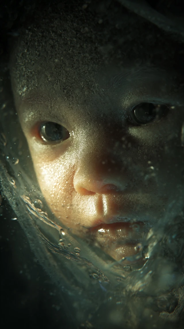 Realistic Fetus in Womb Thinking Deeply