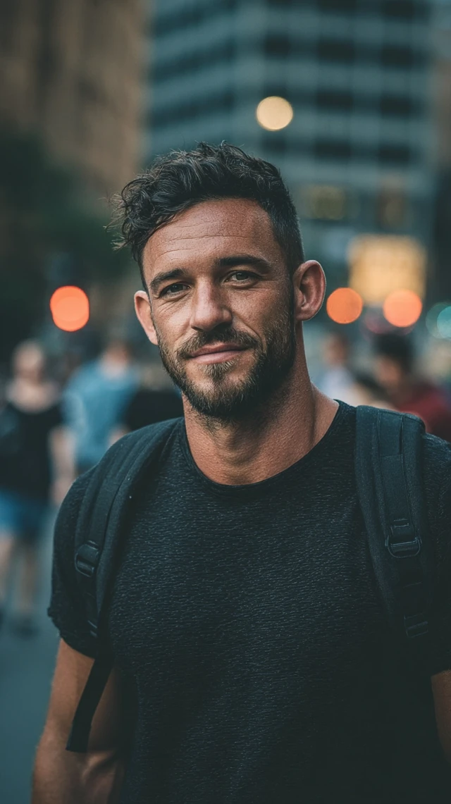 Young Man Walking Australian Street