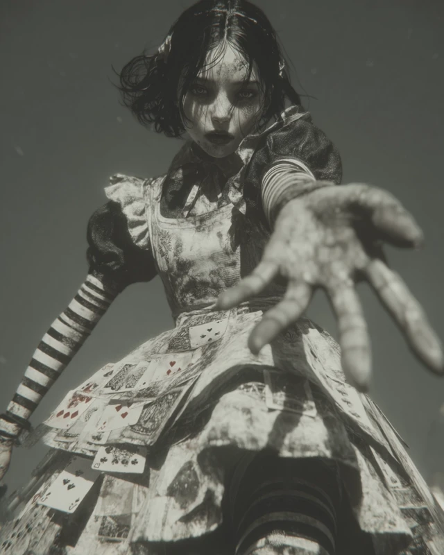 Alice in Wonderland: Dark Hyperrealistic Photo
