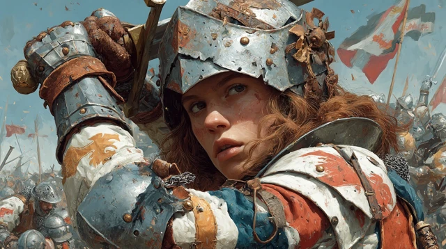 Female Landsknecht Warrior in Battle