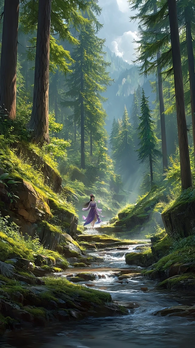 Fairy in Mountains Anime Illustration