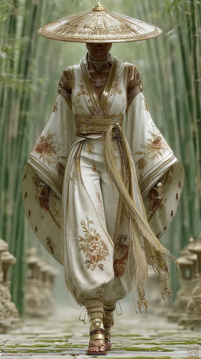 Ashrah Mortal Kombat Warrior in Asian Garden Digital Art
