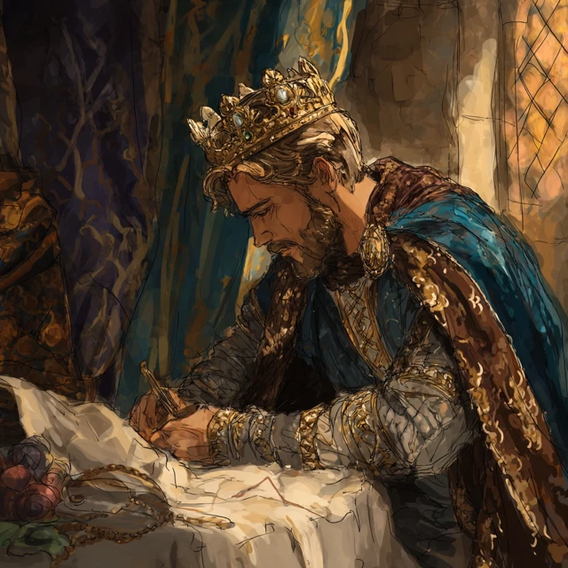 Royal King Planning a Wedding Fantasy Art