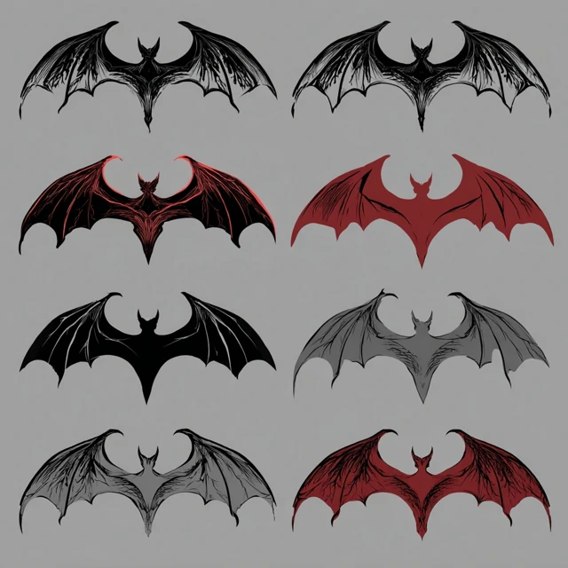 Bat Wing Pattern Stencil Style Art