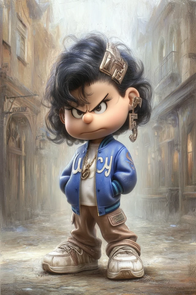 Lucy from Peanuts Street Style 3D Art