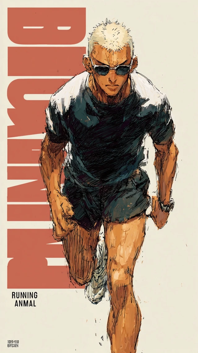 Running Animal Illustration in Takehiko Inoue Style