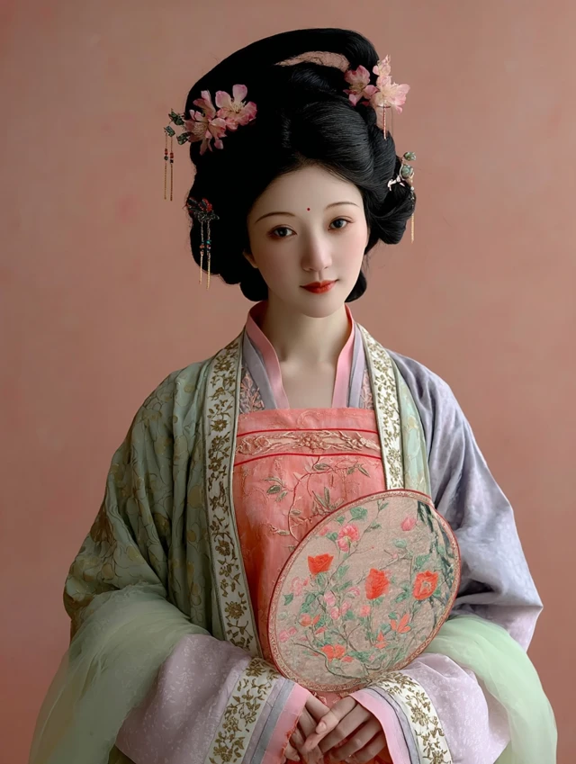 Elegant East Asian Woman in Hanfu Portrait