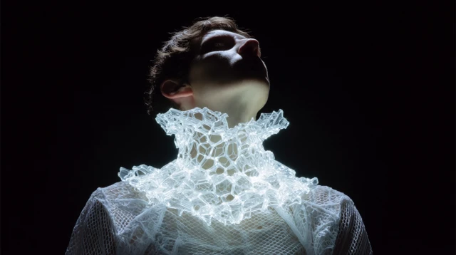 Avant-Garde Fashion 3D Printed Couture Glowing