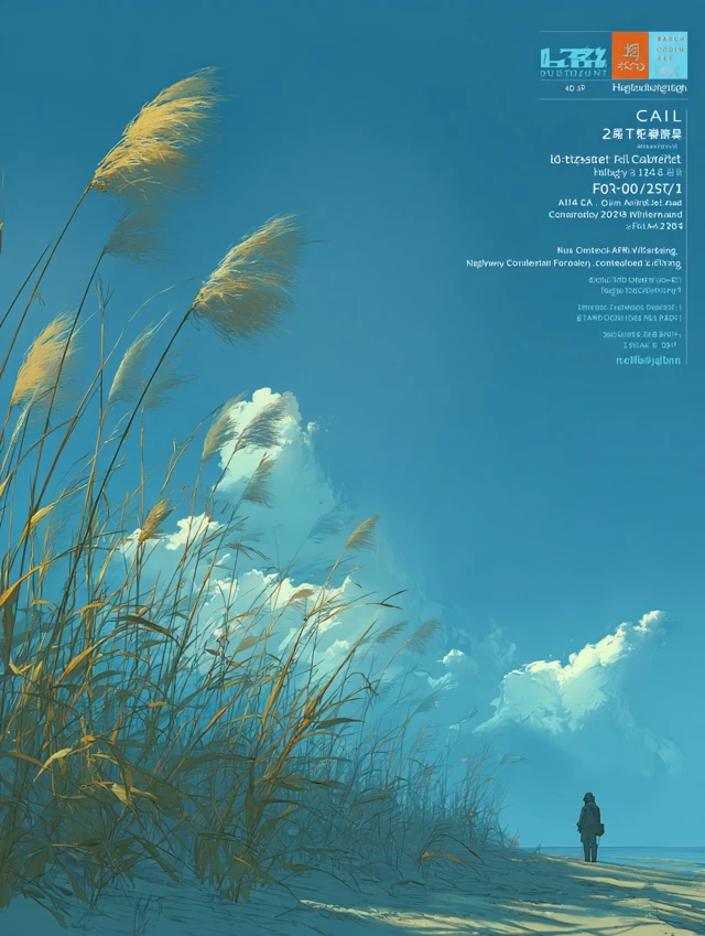 Peaceful Meadow Lone Figure Soft Colors