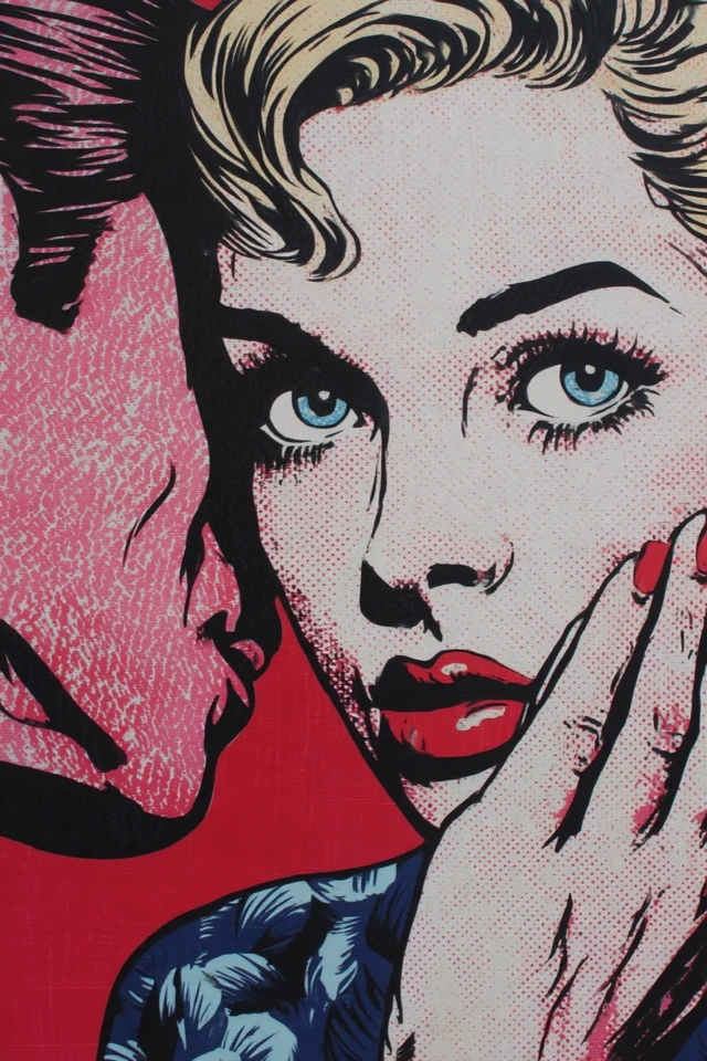 Pop Art Tableau Portrait Colorful Face Art Print