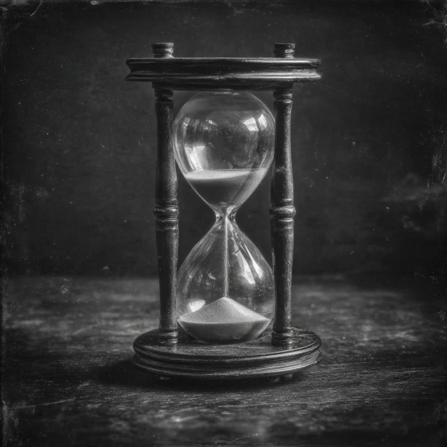 Black and White Hourglass Nostalgic Photo