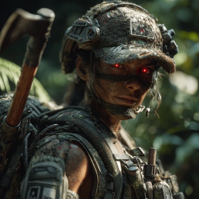 Government Agent Jungle Camo with Glowing Eyes