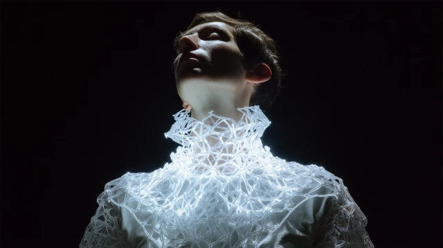 Avant-Garde Fashion 3D Printed Couture Glowing