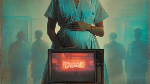 Creepy Thriller Film Poster Pregnant Woman