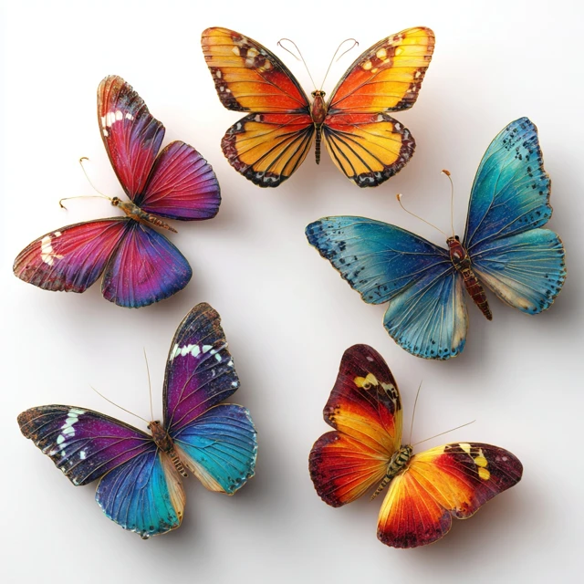 Colorful Butterflies 3D Illustration