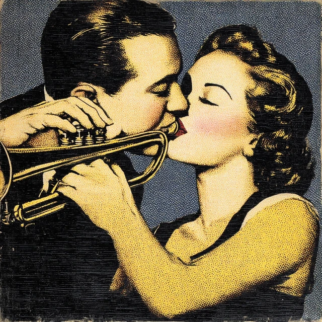 Retro Big Band Jazz Album Art Vintage Style