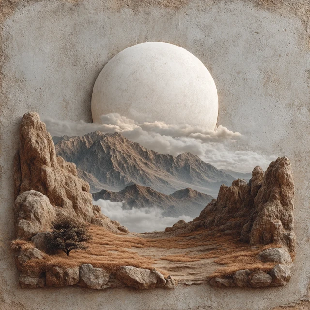 Wabi Sabi Mountain Wall Art Minimalist Decor