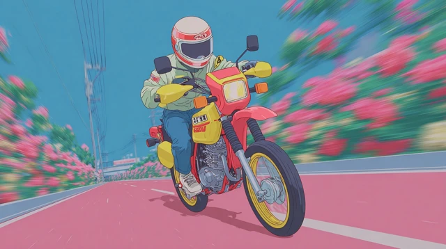 Hong Kong 90s Action Anime Motorbike Chase