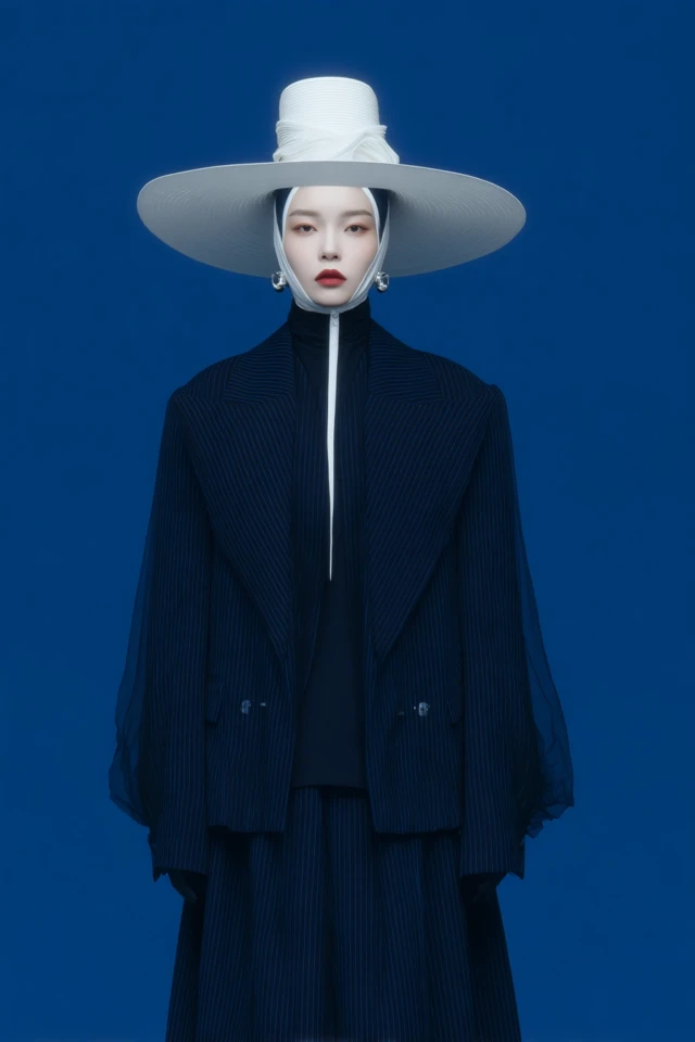 Elegant Korean Woman High Fashion Portrait